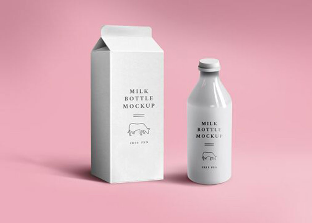 Milk Bottle Mockup
